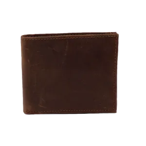 3D Men's Brown Leather Bi-Fold Wallet DW1022