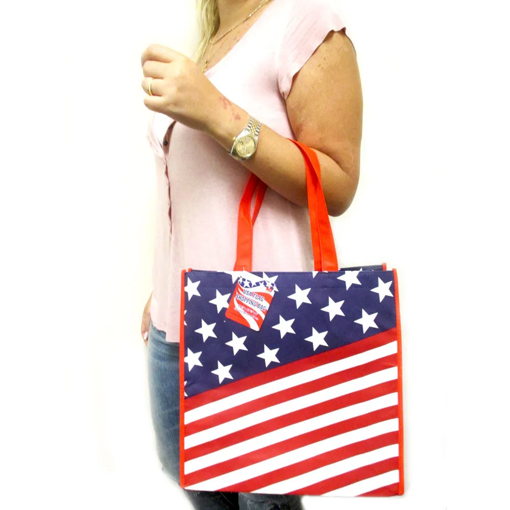 5 USA Flag Shopping Bag Large Tote Storage Reusable Shopping Groceries Laundry