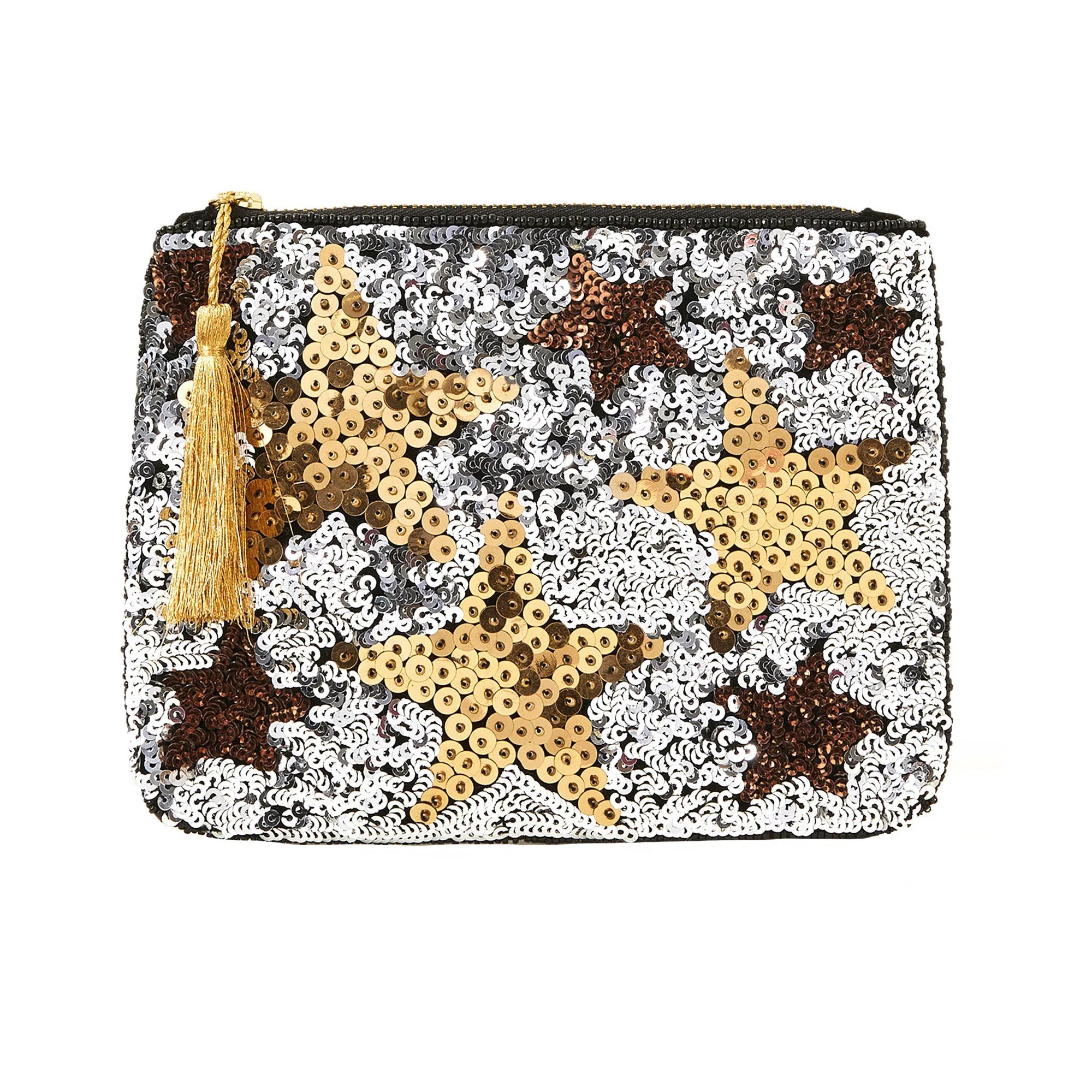Accessorize London Women's Multi Sequin Star Flat Pouch