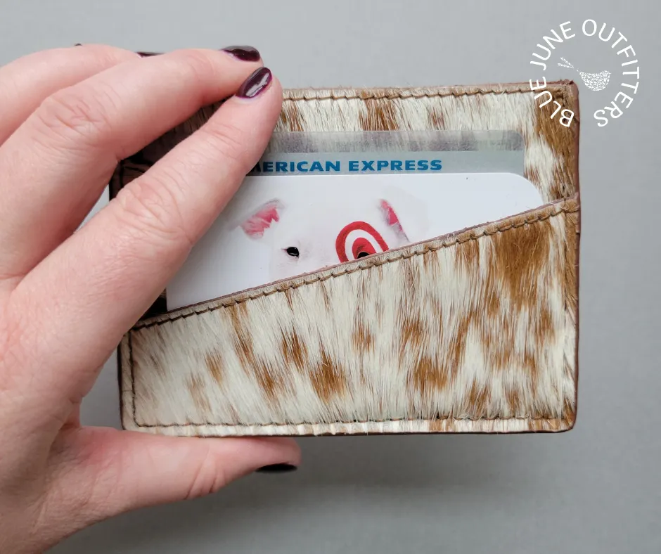 Genuine Hair On Leather Credit Card Holder