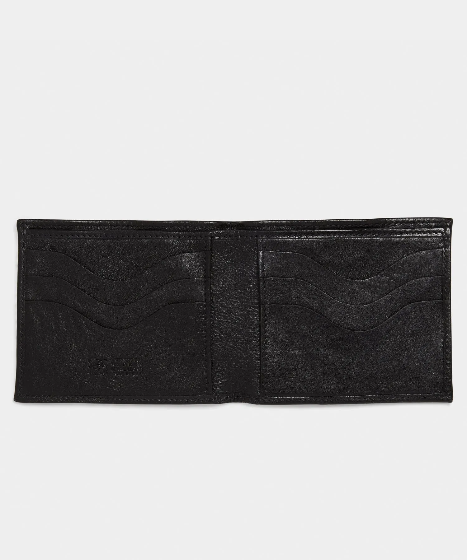 Il Bisonte Leather Bi-fold Wallet in Black