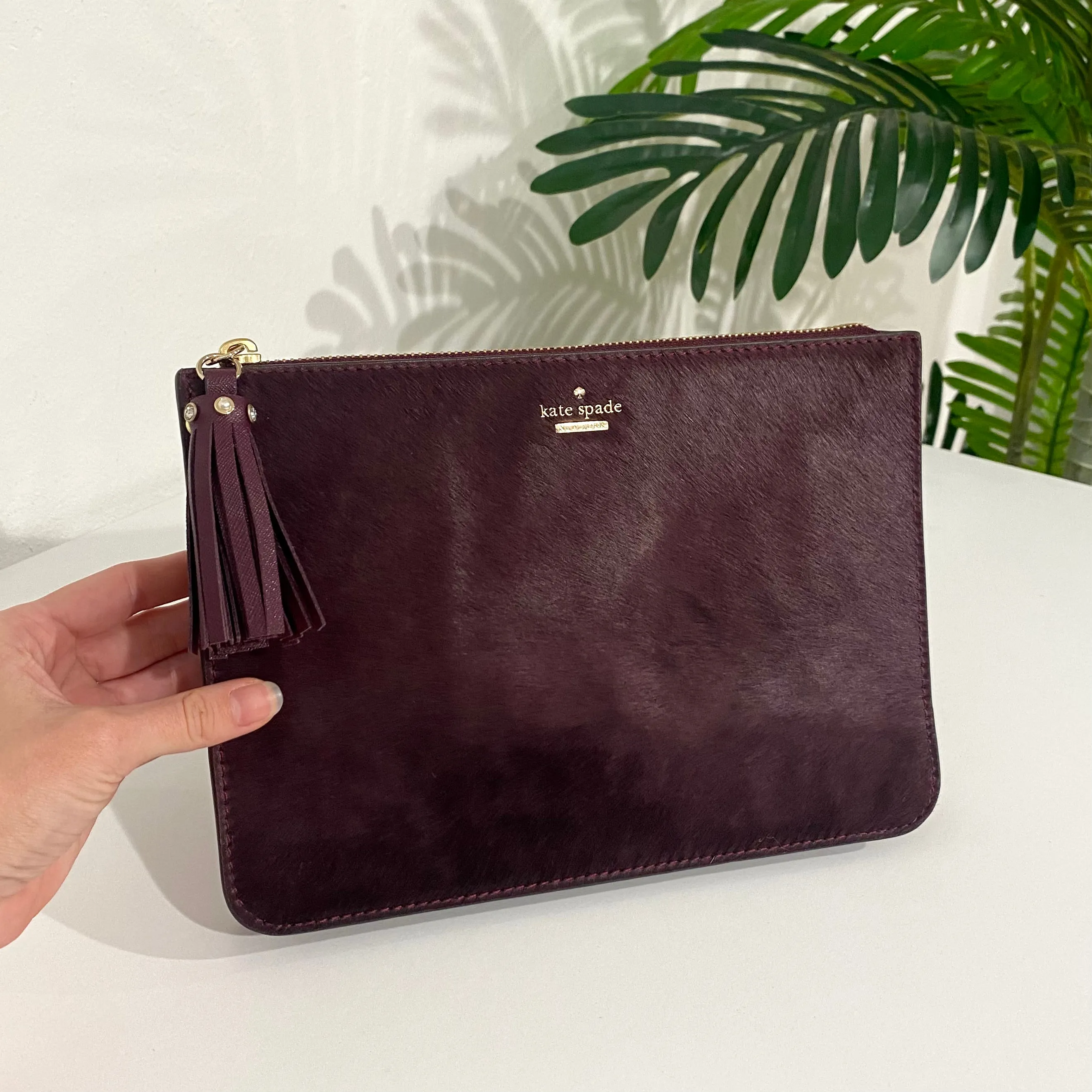 Kate Spade Purple Calfhair Clutch