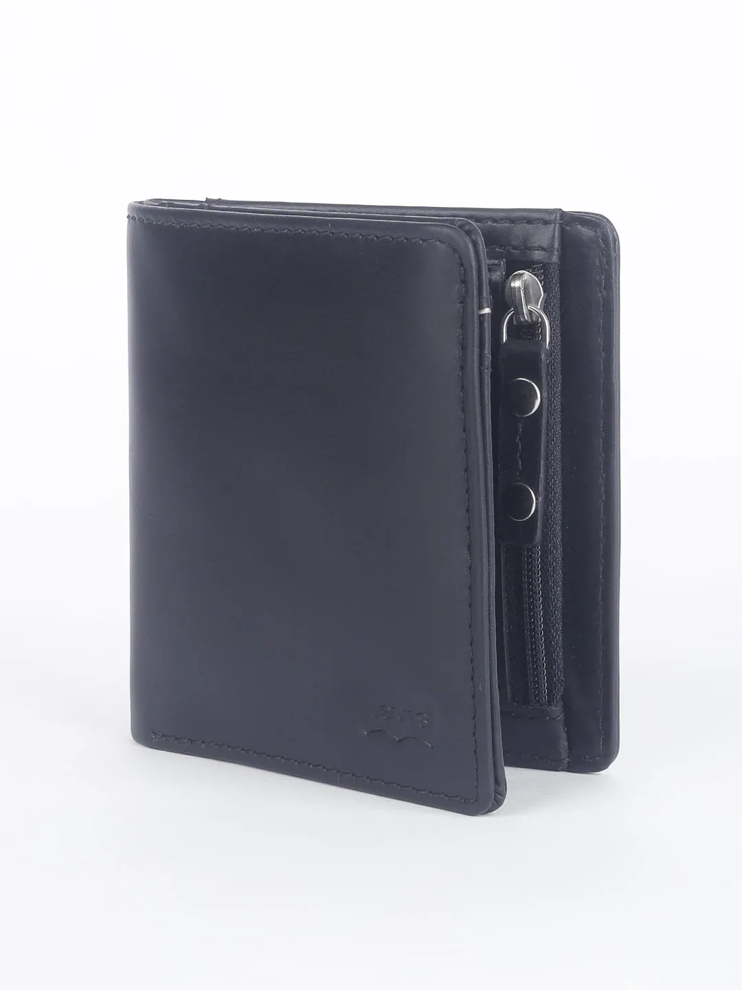 Men's Black Solid Bi-Fold Wallet