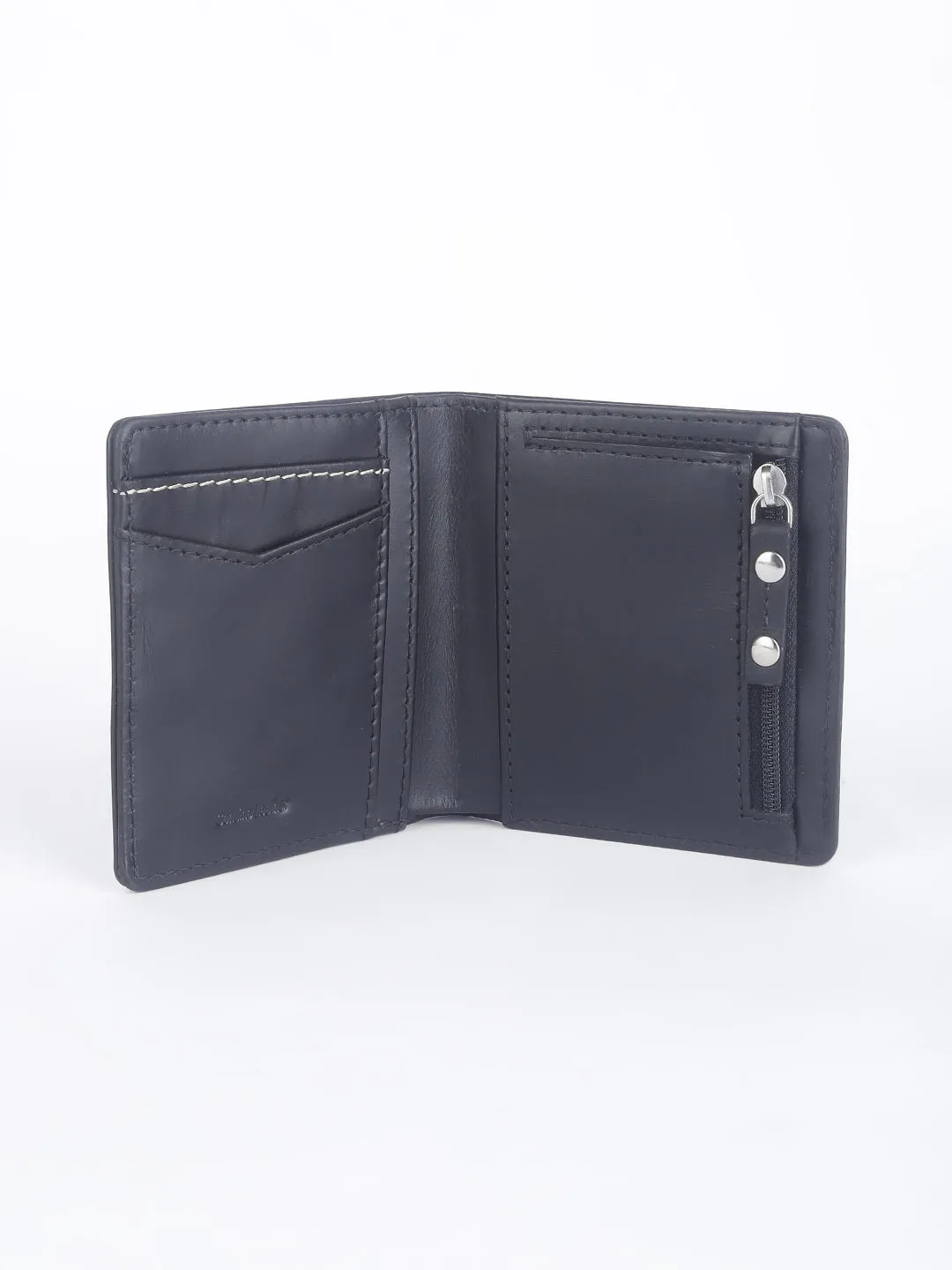 Men's Black Solid Bi-Fold Wallet