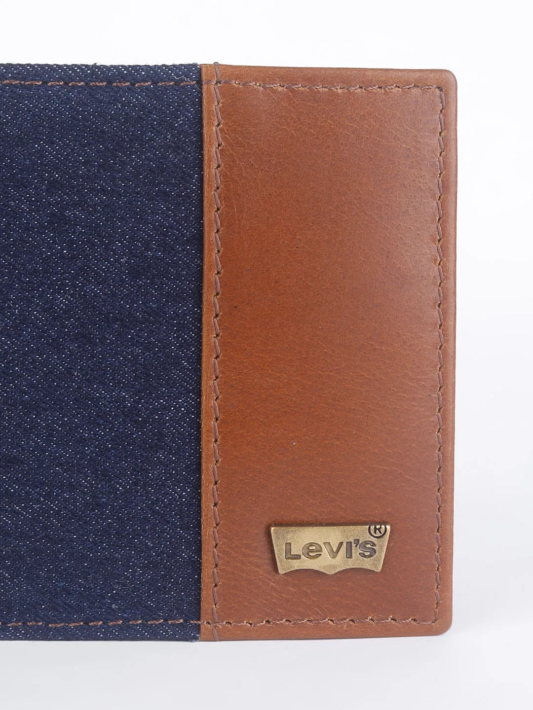 Men's Blue Colorblock Bi-Fold Wallet