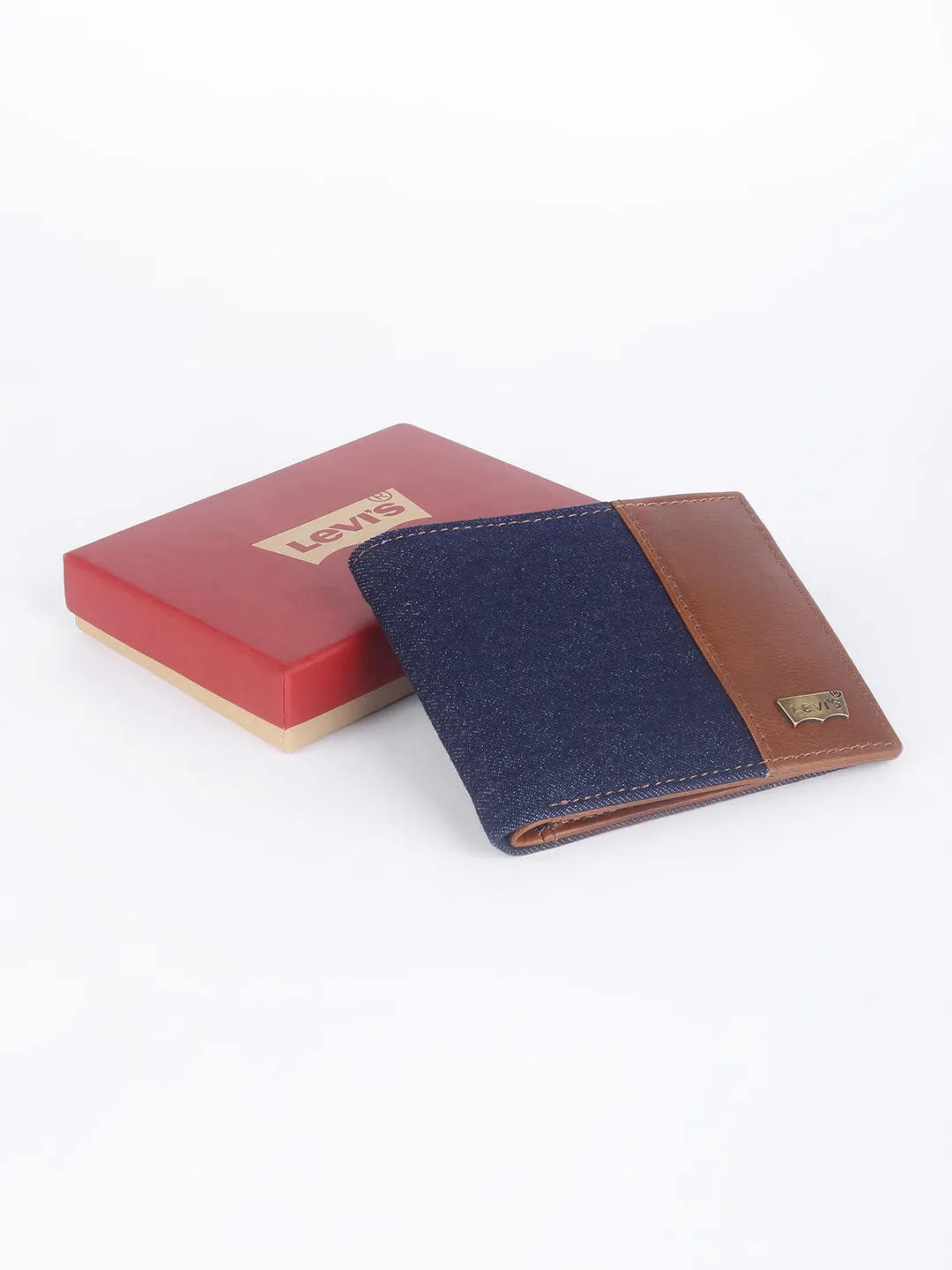 Men's Blue Colorblock Bi-Fold Wallet