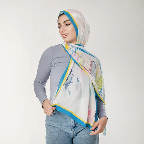 PC1133 - Sky Printed Chiffon Scarf