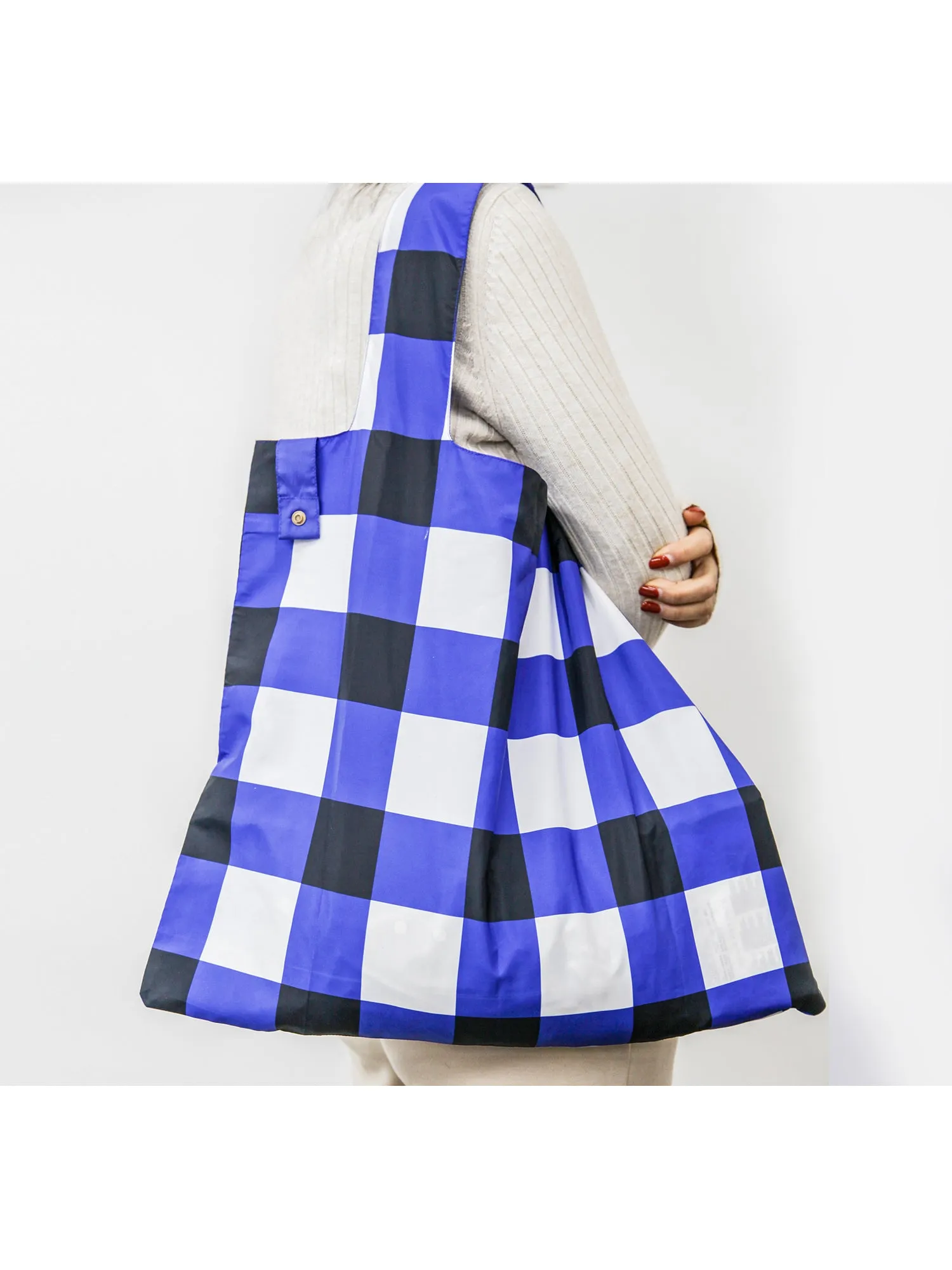 Recycled Bag Blue Plaid