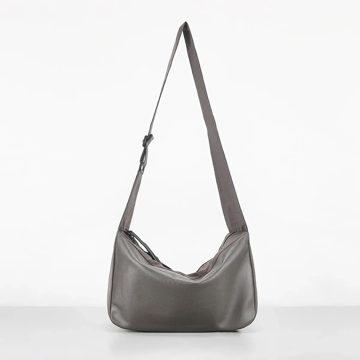 Seoul Crossbody Leather/Nylon Mix Bag | Olive / Black / Grey
