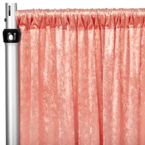 Velvet 10ft H x 52" W Drape/Backdrop Curtain Panel - Coral